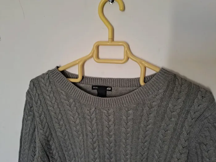 Pull gris tressée H&M Taille L - photo numéro 6