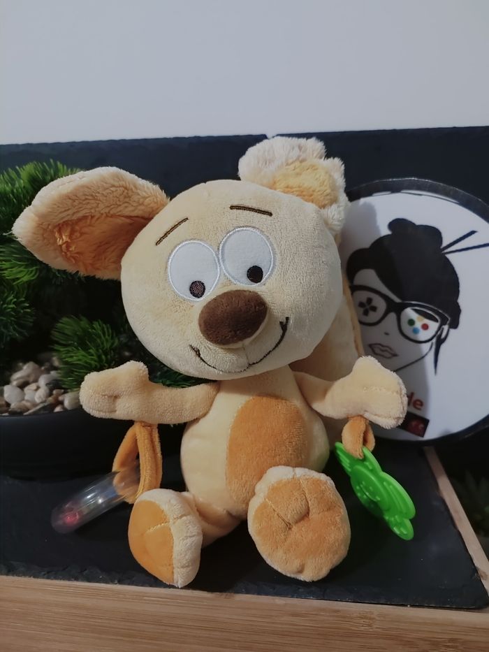 Editions Dupuis Spip l'écureuil Peluche d'éveil orange Fleur Vert Bille PE0242