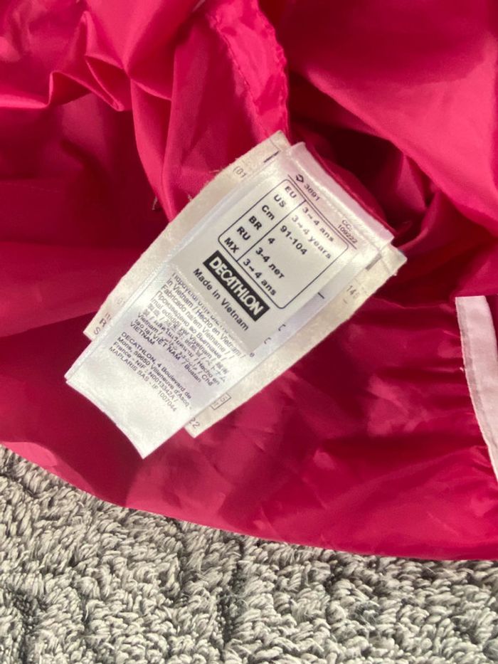 Kway rose Quechua - taille 3/4 ans - photo numéro 4