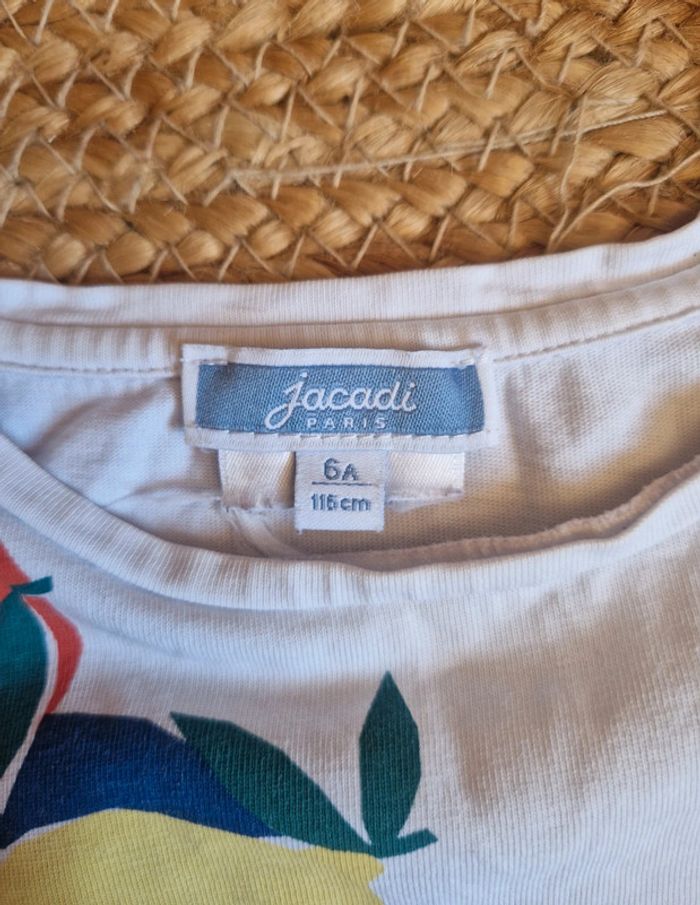 Jolie tee-shirt blanc avec citron et orange fille jacadi 6 ans - photo numéro 5