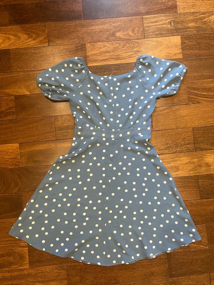 Robe bleue polka dots / à pois blanc loza taille S/36 - photo numéro 4