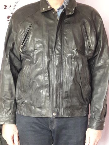 blouson cuir homme noir
