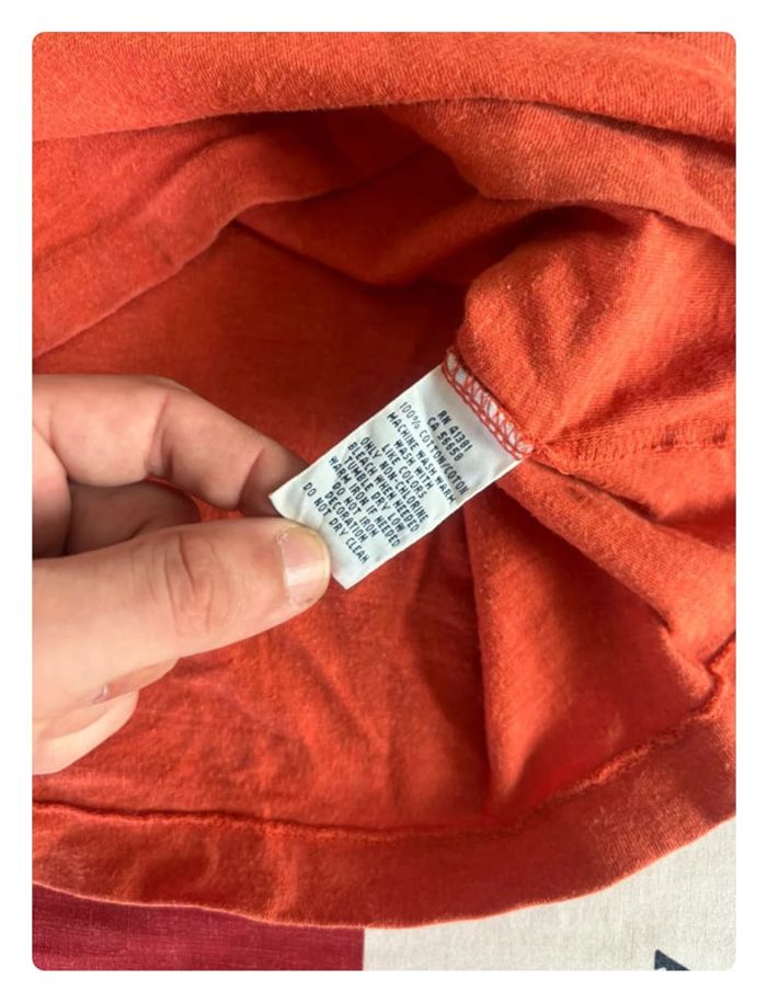 Sweat/ t-shirt manche longue Ralph Lauren taille L orange cavalier bleu marine - photo numéro 9