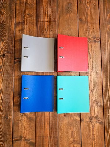 Lot de 4 classeurs rigides 2 anneaux A4 grand et petit