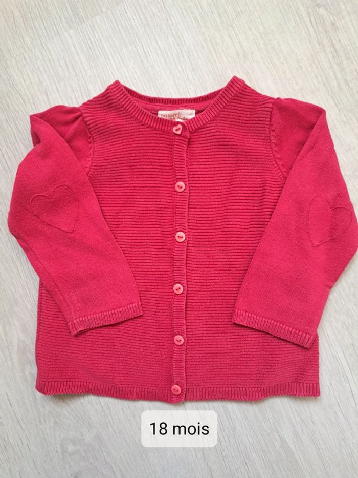 Gilet rose foncé 18 mois
