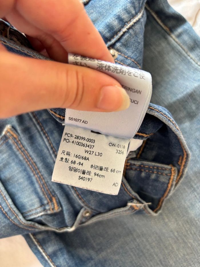 Jean Levi’s slimming skinny slim fit bleu destroy mi taille haute taille M/38 L30 - photo numéro 10