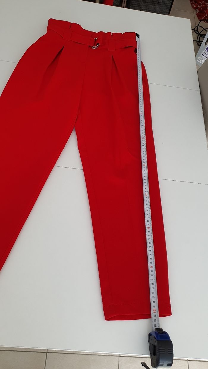 Pantalon rouge Etam en 36 - photo numéro 3