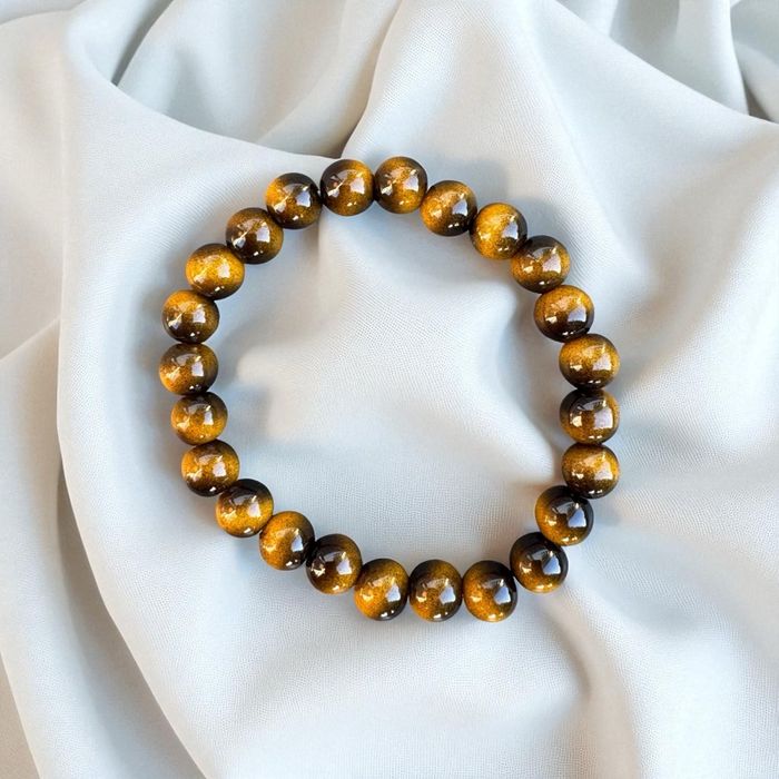 Bracelet en pierre naturelle 8mm – Œil de tigre – Neuf jamais porté