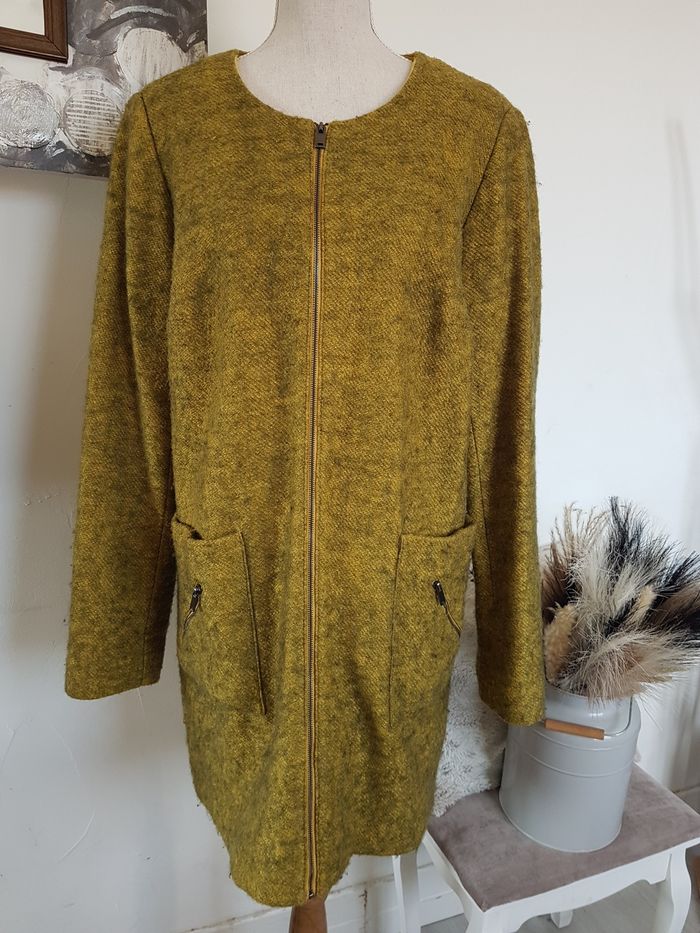 Manteau jaune chiné noir Grain de Malice Taille 44