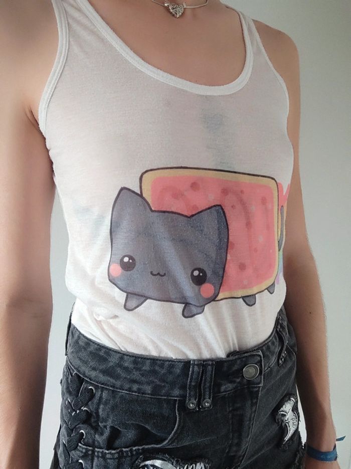 Débardeur unique Nyan Cat -  36/S à 38/M - photo numéro 3