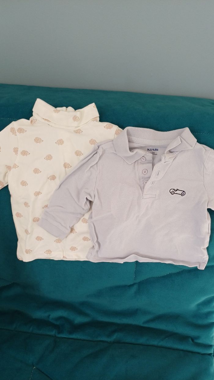 2 hauts a manches longues 12 mois Kiabi