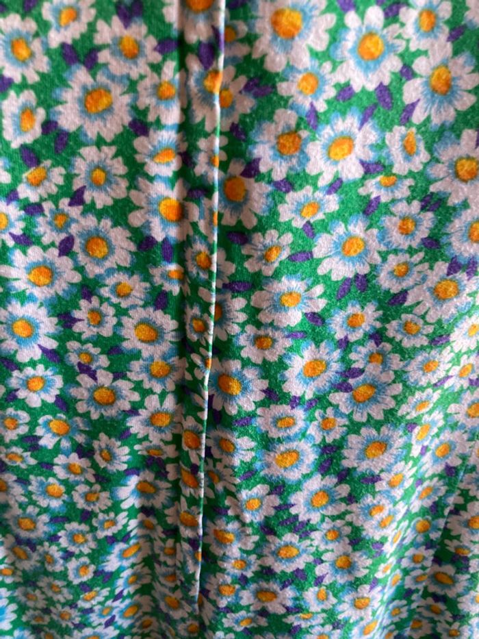 Superbe robe midi véritable vintage marguerite fleurs, zip au dos taille 46 - photo numéro 7