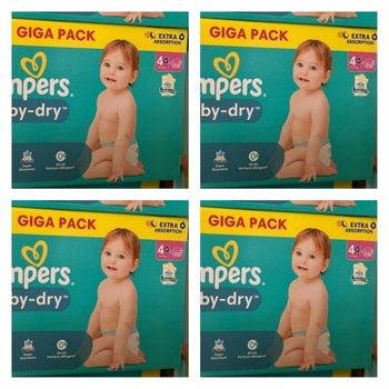 Lot de 528 Couches Pampers Baby Dry 10-15 kg Taille 4+Neuf