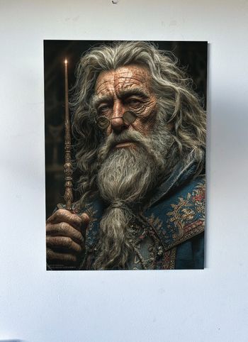 Poster métallique 30cm x 42cm Harry Potter Dumbledor + aimant mural fourni.