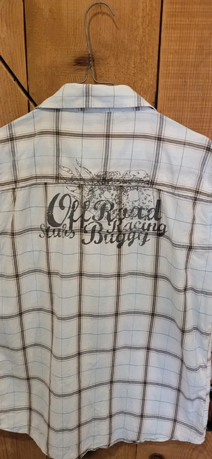 Chemise à carreaux homme Texman taille L – Blanc bleu - Très bon état - photo numéro 6