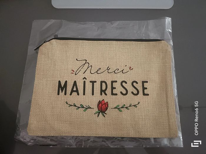 Pochette merci maîtresse