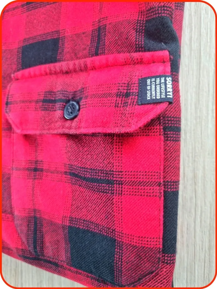 Chemise à carreaux rouge Homme H&M Taille M - photo numéro 4