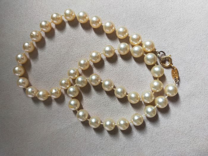 Collier perles nacrées imitation – vintage classique 40 cm – fermoir rond - photo numéro 11