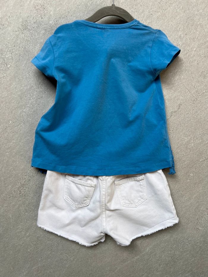 Ensemble short en jean blanc Zara 4-5 ans et tee shirt bleu Zara - photo numéro 13