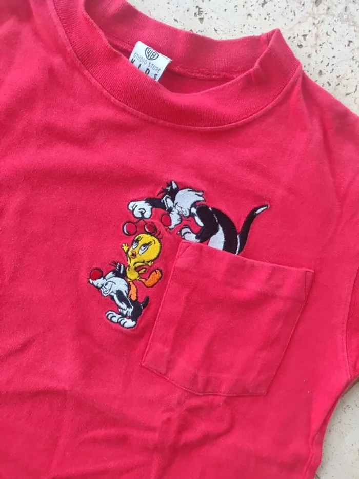 Tee shirt vintage titi et gros minet taille S enfant 10 ans