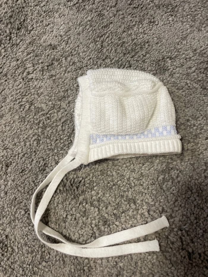 Bonnet naissance laine blanc mixte - photo numéro 3