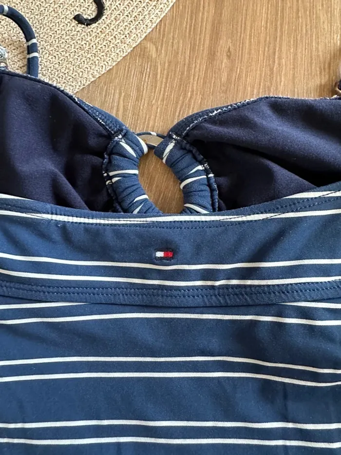 Maillot de bain Tommy Hilfiger bleu et blanc taille 36 - photo numéro 5