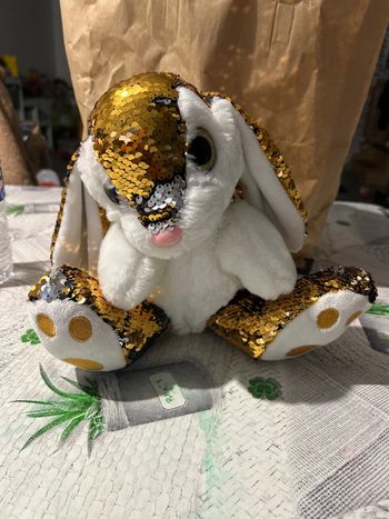 Peluche lapin en sequin