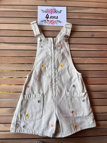 Combi short en jean Zara 4 ans
