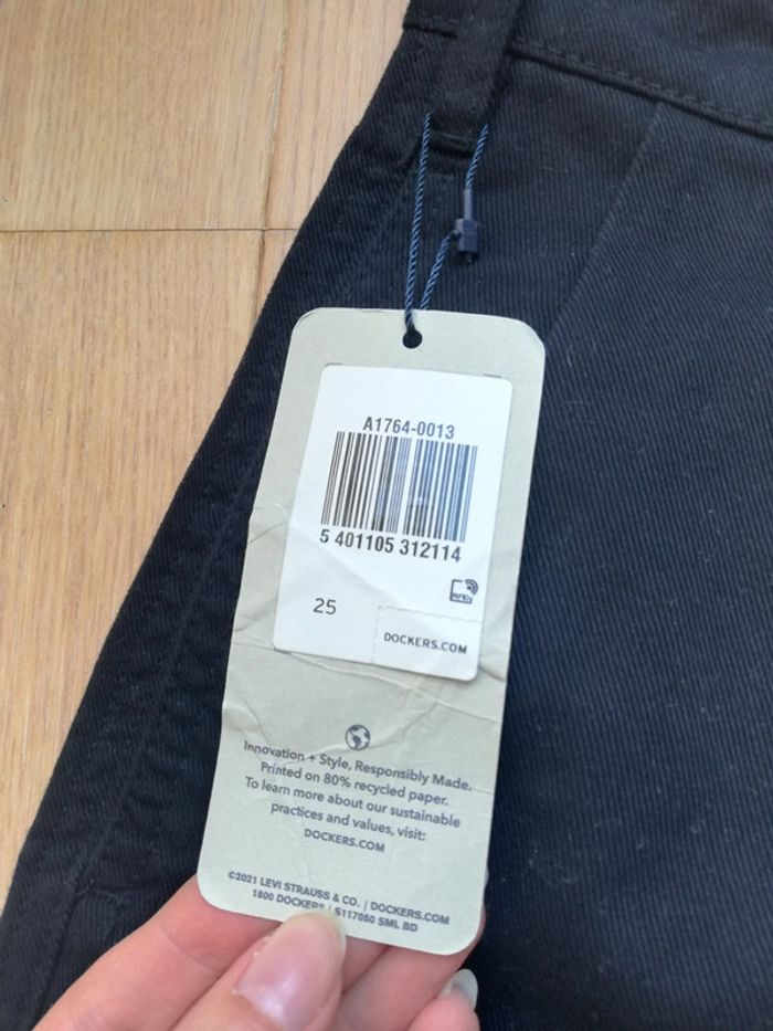 Short dockers noir khaki pleated recycled coton taille xs femme neuf - photo numéro 5