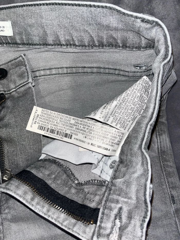 Jeans slim gris homme Zara S - photo numéro 4
