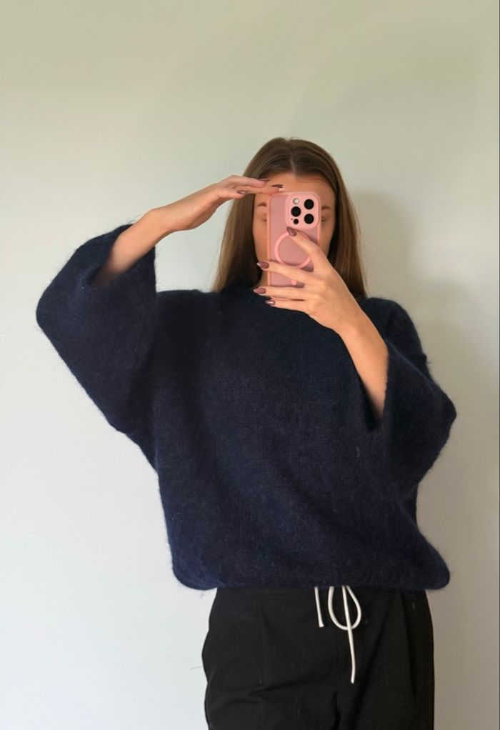 Pull - Marine - Fluffy - Cocooning - Automne - photo numéro 3