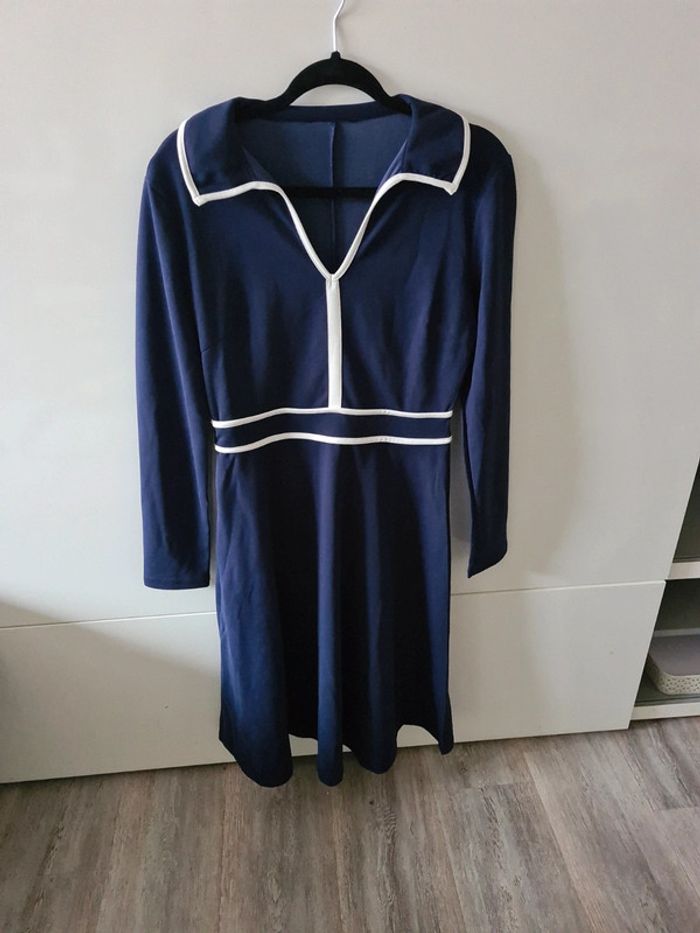 Robe trapèze manche longue 70's