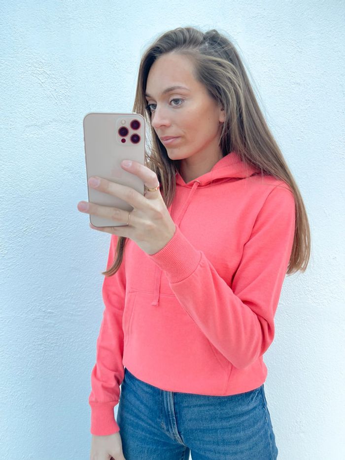 Pull à capuche rose Tissaia - photo numéro 2