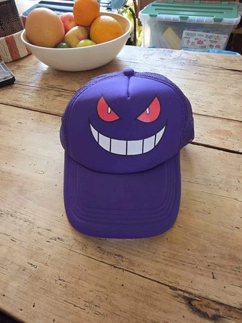 🧢 Casquette Pokémon Ectoplasma – Style Fantôme, Look de Dresseur 🖤👻