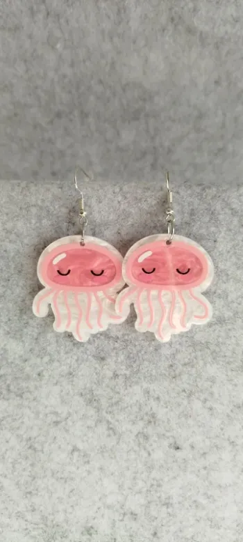 🍄 Boucles d’oreilles ▪ méduses nacrées kawaii