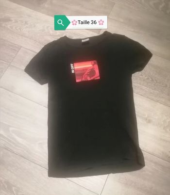 🌸Tee-shirt noir in off Taille 36 "MH UDV" 🌸