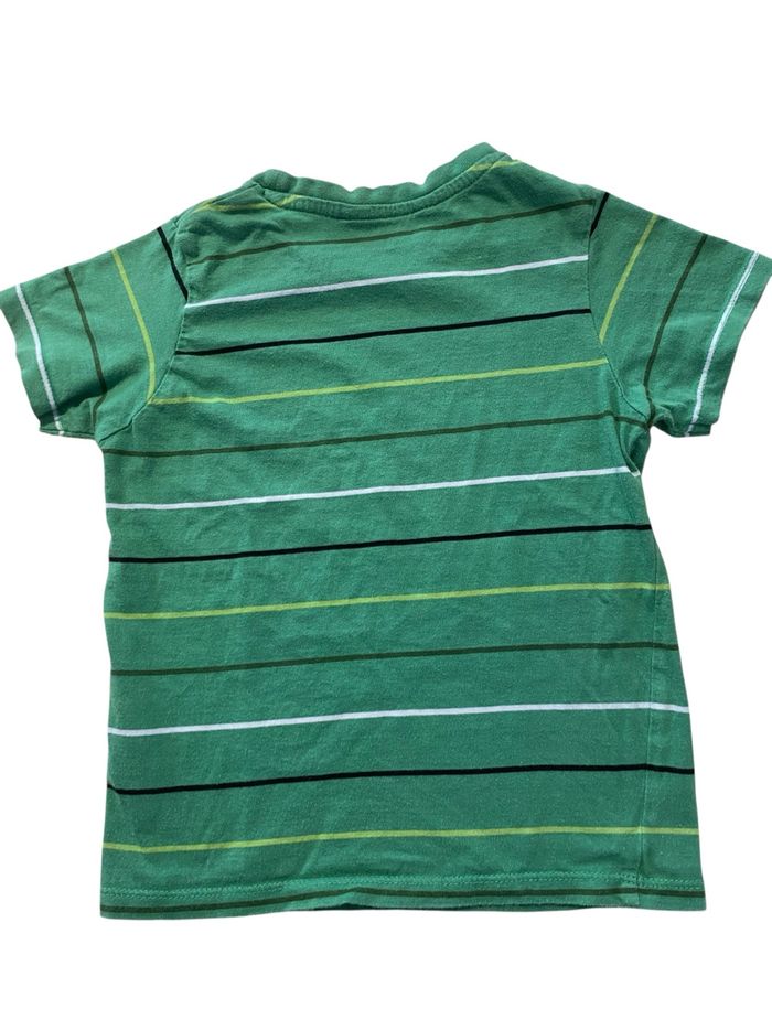 T-shirt H&M garçon coton bio rayé vert 2-4 ans (98/104) - photo numéro 2