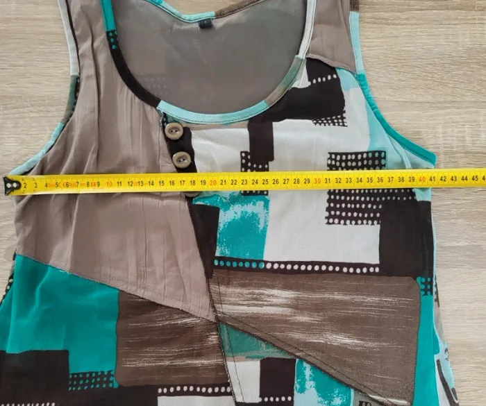 Débardeur à motifs marron beige et bleu turquoise La Redoute Taille 1 ou 36 - photo numéro 10