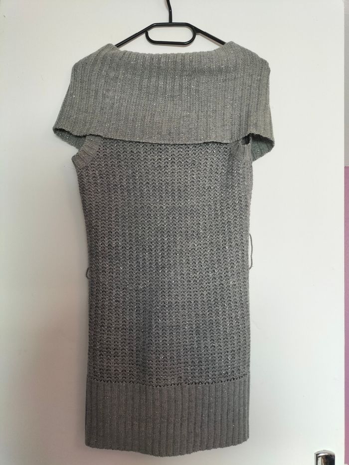 Robe grise col roulé taille 38/40 sans manches - photo numéro 3