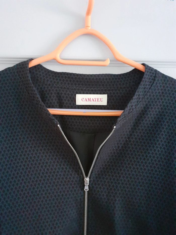 Veste zippée femme bleu marine à motifs taille 42 - photo numéro 3