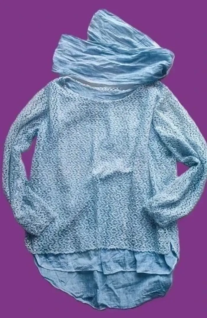 Haut femme dentelle + tour de cou – Taille 40 – Élégance assurée