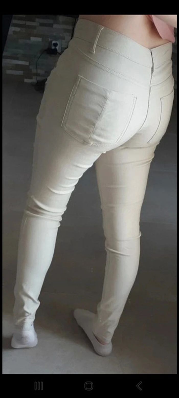 Pantalon crème Mango taille 34 - photo numéro 3