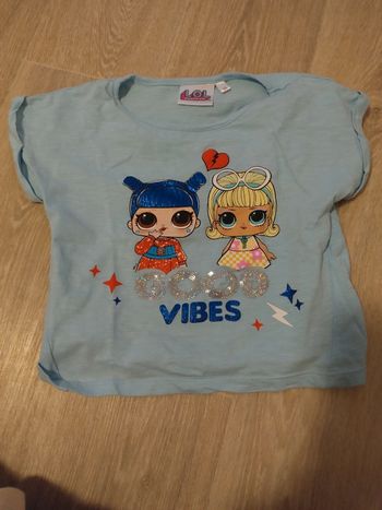 Tee-shirt court bleu Lol surprise