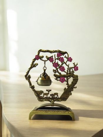  Porte Encens Fleur de Prunier et Cerf