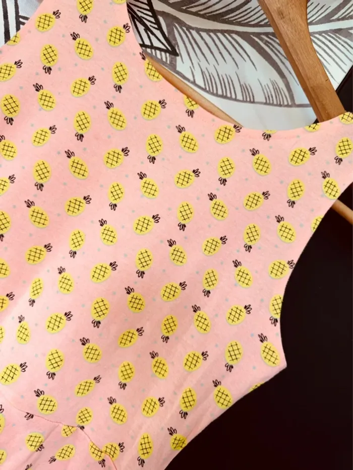 Taille 12 ans robe d’été fille orange fluo * ananas * 🌸 - photo numéro 2