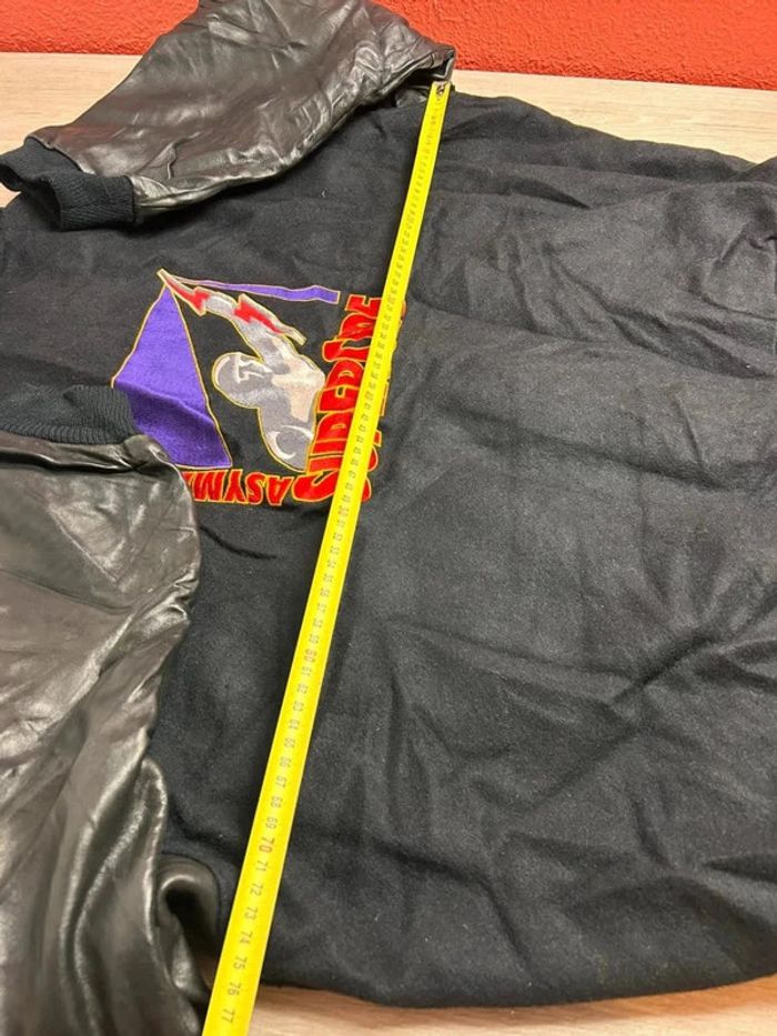 Veste Varsity Vintage Golden Bear x Asymetrix “Supercede” Cuir et Laine Noire Taille 3XL - photo numéro 6