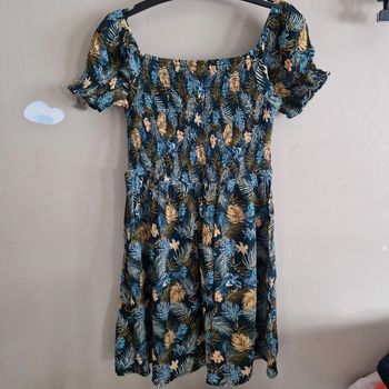 Robe été imprimé feuillage