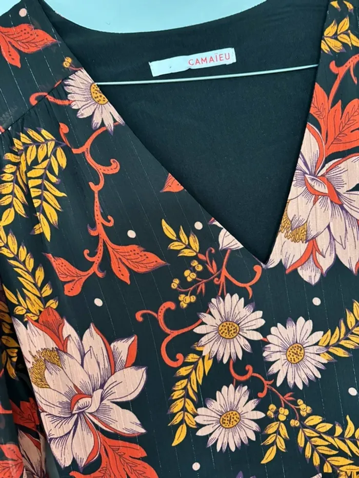 Robe longue automnale camaïeu - taille 36 - photo numéro 4