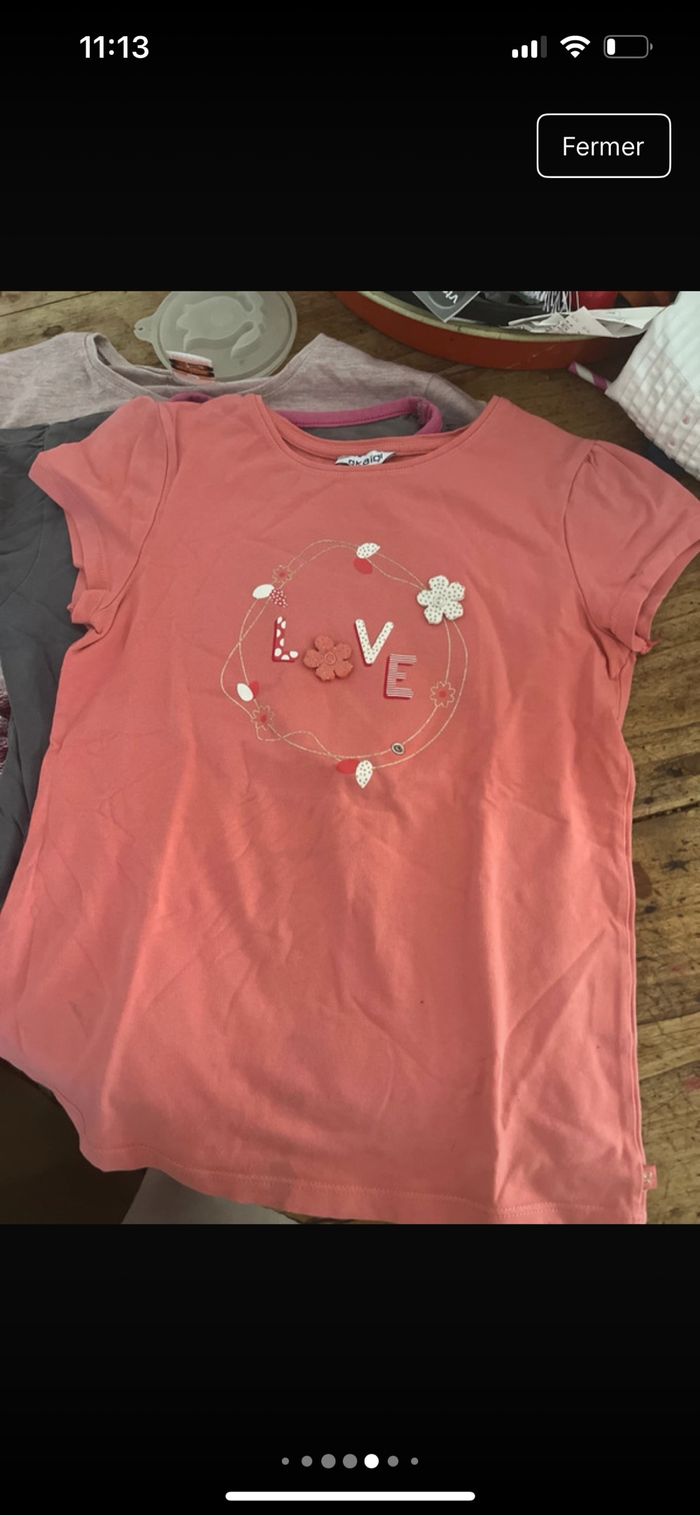 Lot de quatre T-shirts 10 ans, tape-à-l’œil Okaïdi in extenso tex, parfait état - photo numéro 4