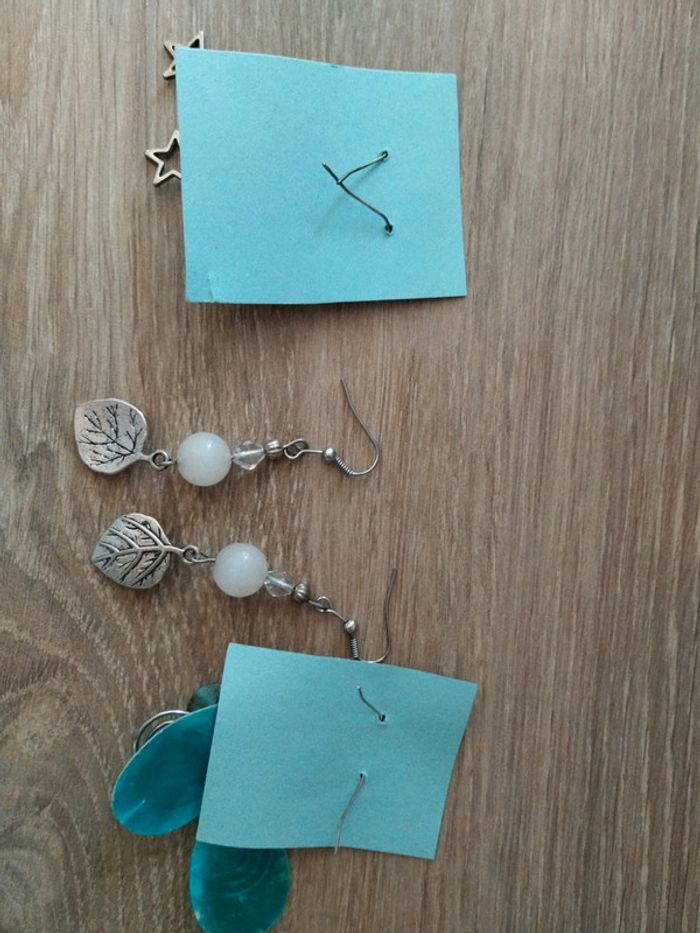 Lot de 3 paires de boucles d'oreilles fantzisie - photo numéro 2